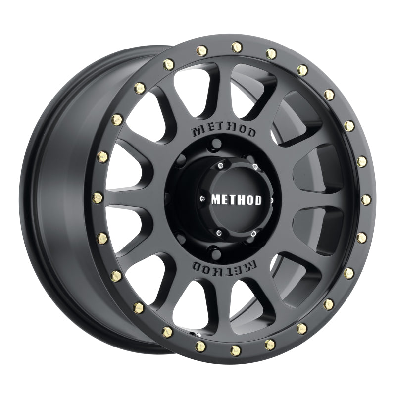 Method mr305 nv 20x10 -18mm offset matte black wheel with machined spokes
