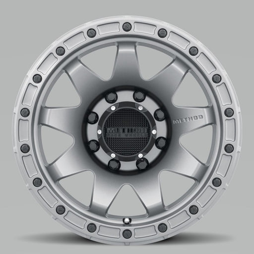 Method mr317 20x9 matte titanium wheel close-up