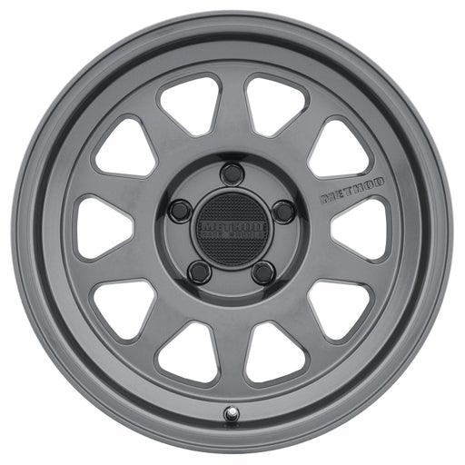 Method mr316 17x8 gloss titanium wheel - gray wheel with black spoke