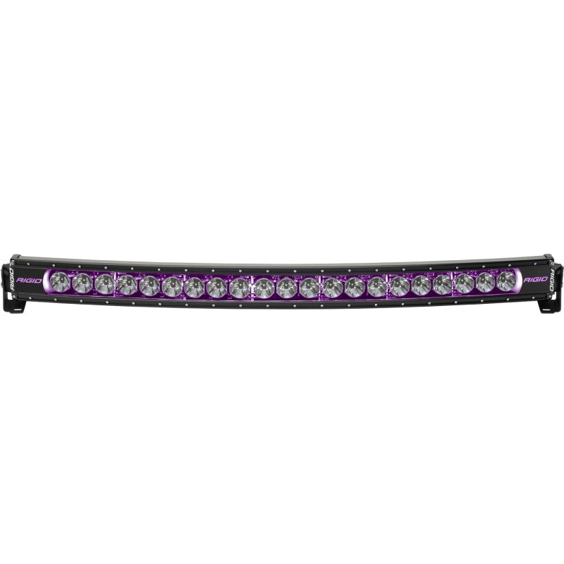 Rigid industries radiance+ curved 40in. Rgbw light bar with black and purple leds
