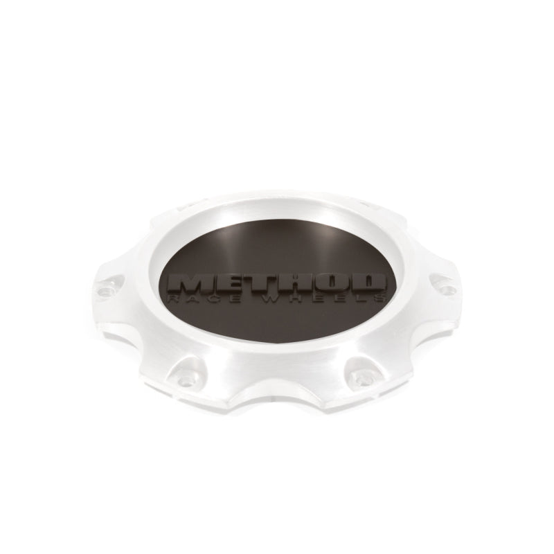 Method cap t077 white aluminum wheel hub featuring ’lum’ text.