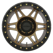 Method mr106 beadlock 17x9 wheel with black and gold rim