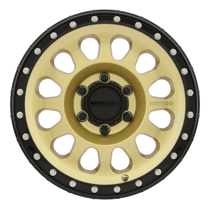 Method mr315 17x8 gold/black wheel with white center