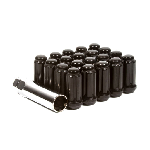 Method lug nut kit - black plastic tube on white background