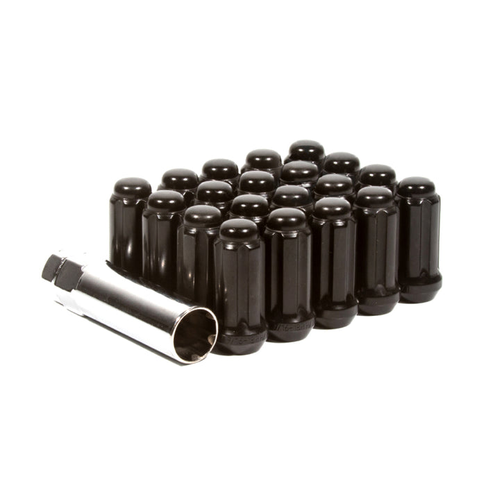 Method lug nut kit - spline - 14x1.5 - 6 lug kit - black plastic tube on white background