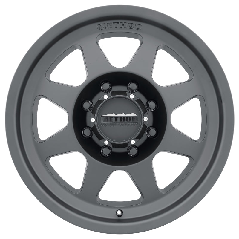 Method mr701 hd 18x9 matte black wheel on white background